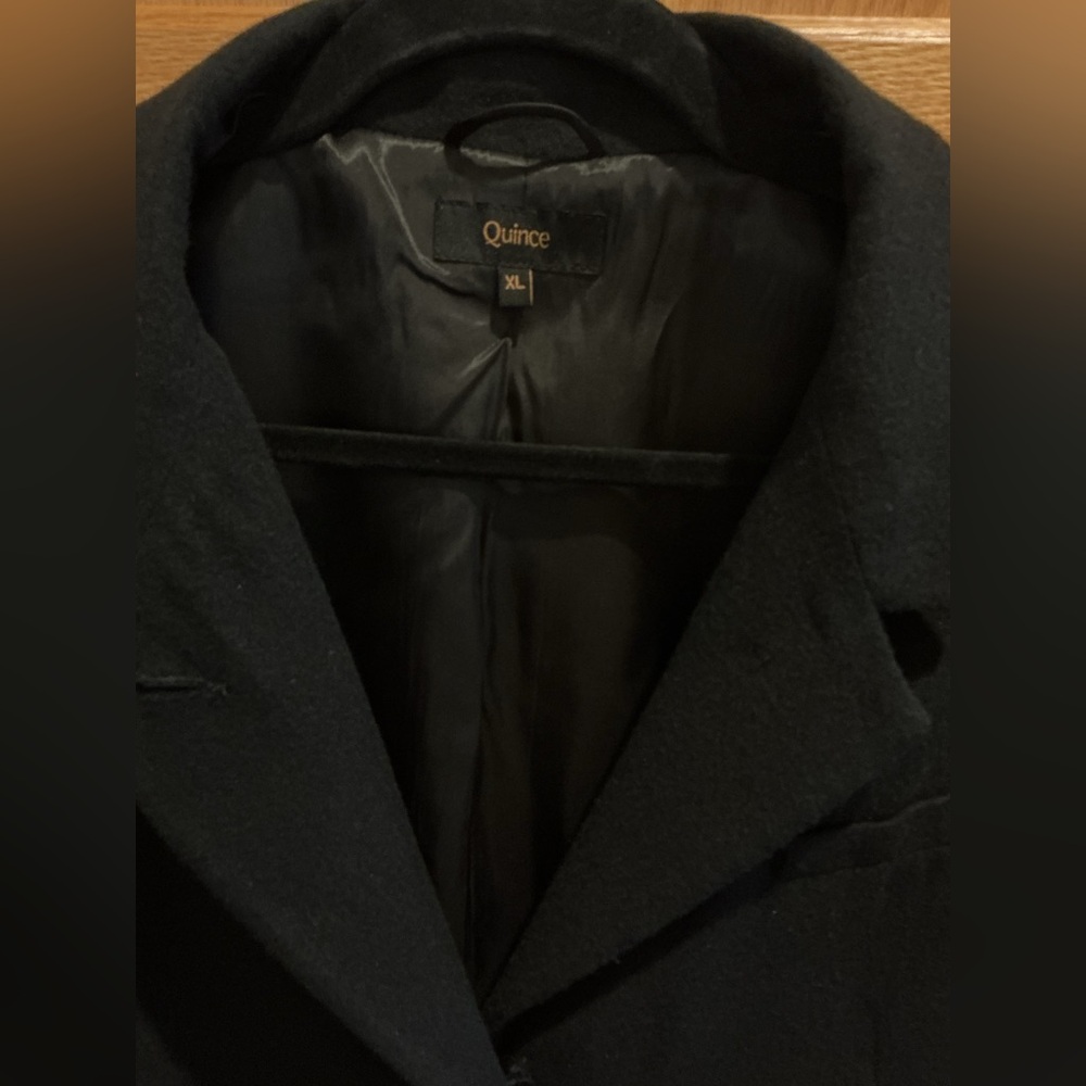 Quince Italian Wool Black Stand Collar Blazer Jacket Women’s XL Minimalist - Picture 6 of 13